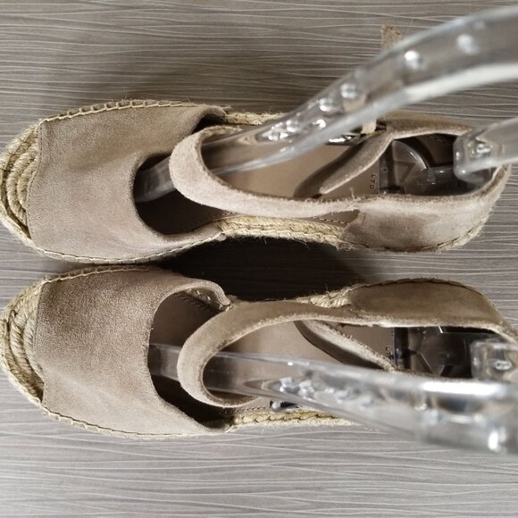 Marc Fisher LTD Lalida Espadrille Wedge Sandals, Tan Suede, Womens Size 5.5 M - Picture 10 of 12